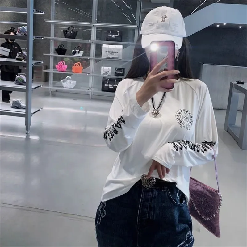 よく売れる シンプル 着心地良い 合わせやすい トレンド ルーズ 長袖 Tシャツ