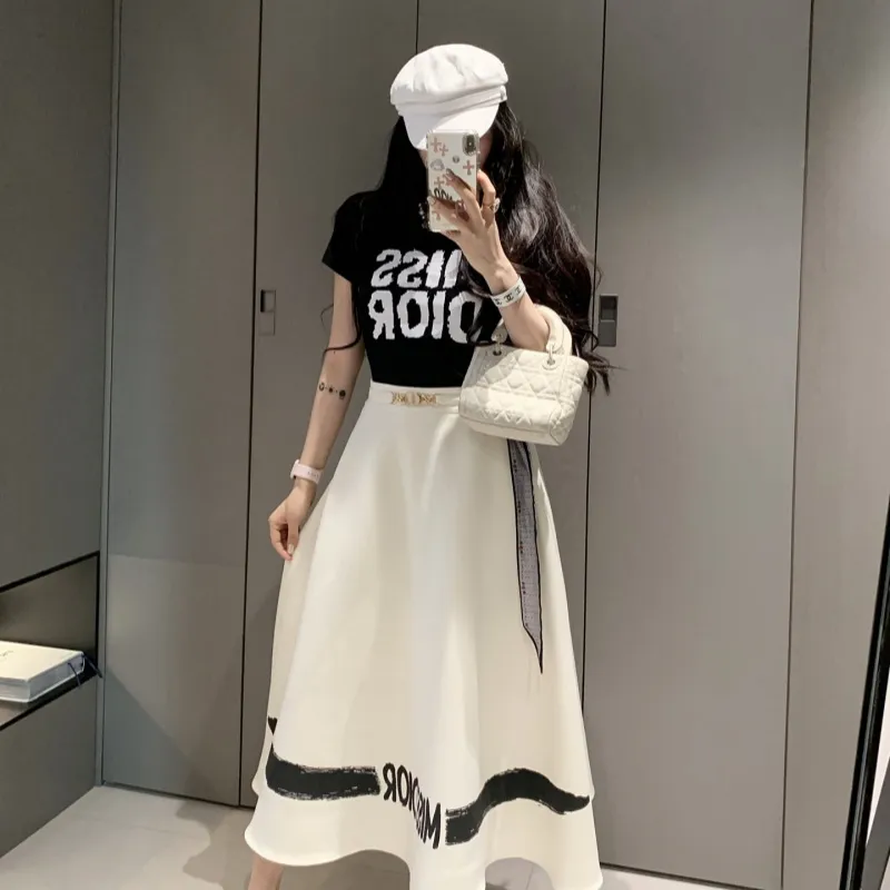 『S-L』単品注文可 おすすめ 着心地良い ファッション無地 アルファベット Ｔシャツ/スカート