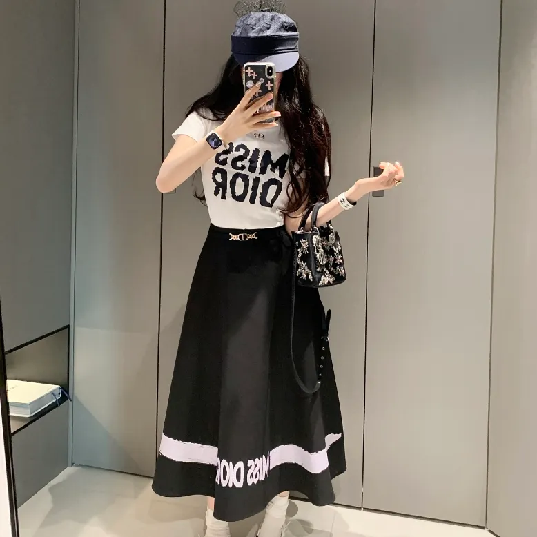 『S-L』単品注文可 おすすめ 着心地良い ファッション無地 アルファベット Ｔシャツ/スカート