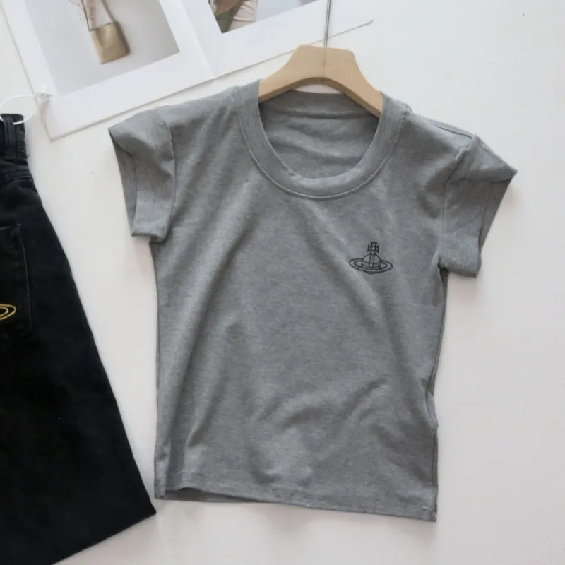 『S-L』大活躍 着瘦せ 合わせやすいレギュラーホルダーラウンドネック半袖
