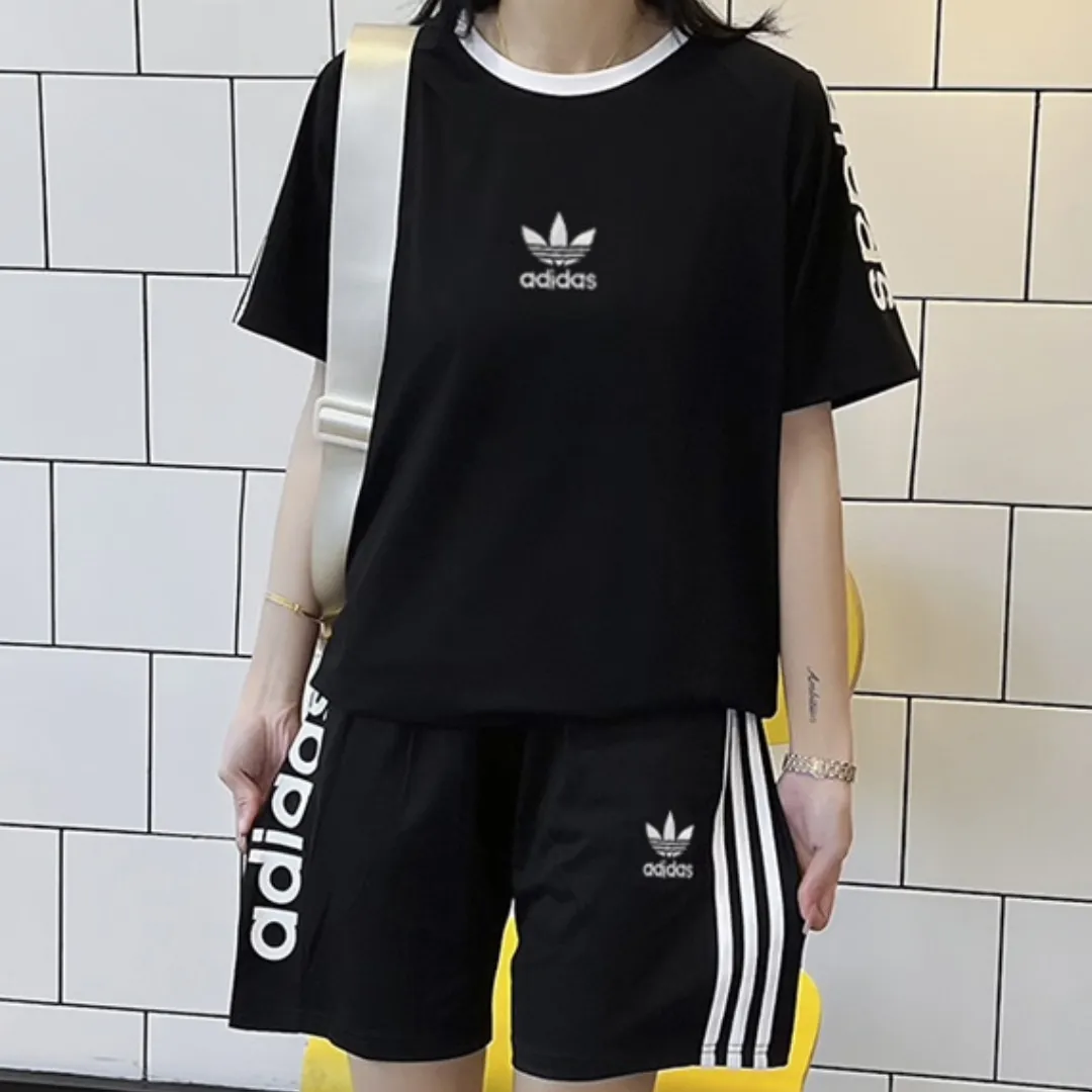 『 L-5XL』大好評 組み合わせやすい 元気いっぱい ラウンドネック ショートパンツ Ｔシャツ セットアップ