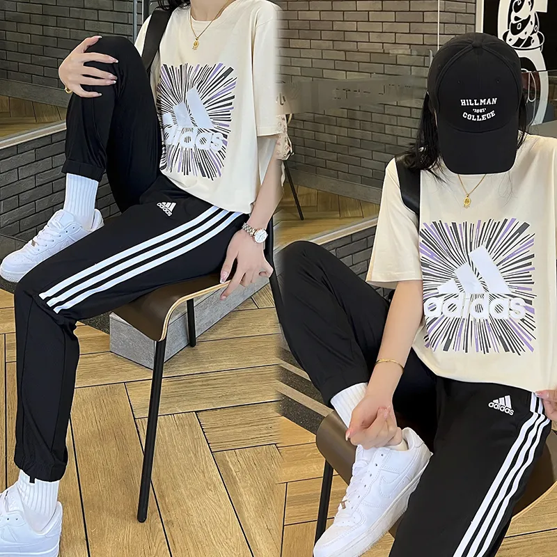 『 L-5XL』超お買い得 注目の 超絶人気 ラウンドネック パンツ Ｔシャツ セットアップ