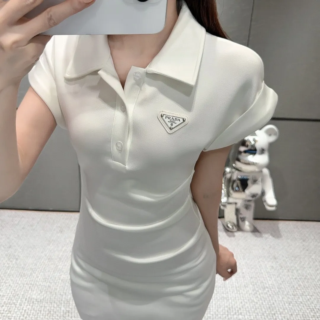 『S-L』優雅 ポロ襟 プリーツデザイン 細見え効果 日常 通勤 ぴったり ワンピース