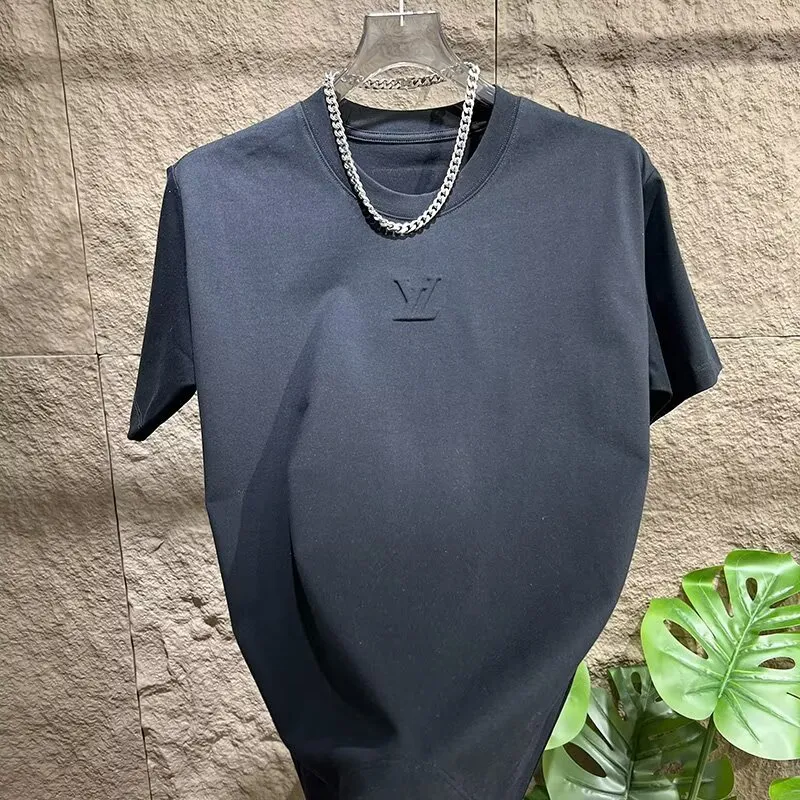 『M-4XL』メンズ 半袖 クルーネック おしゃれ ミニマル エンボス カジュアル トップス トレンド Tシャツ