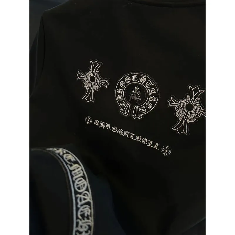 『M-4XL』パッチ 刺繍 クール カジュアル おしゃれ 快適 クルーネック ユニーク メンズ Tシャツ