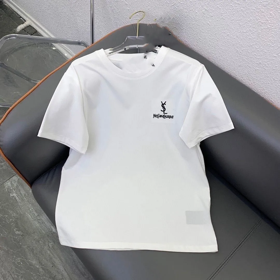 『S-4XL』新作 クルーネック シンプル 綿100％ 夏 刺繍 カジュアル ゆったり Tシャツ