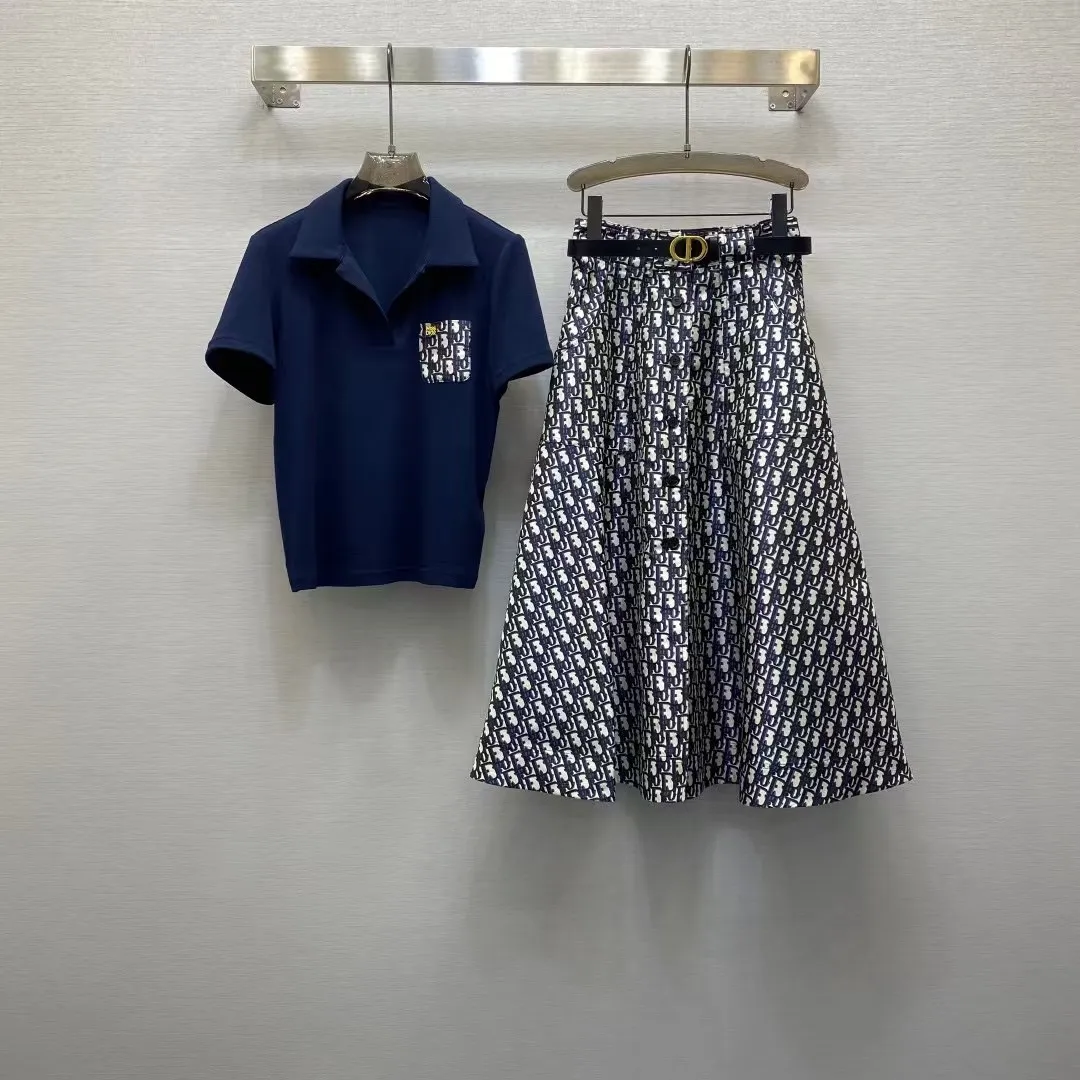 『S-L』ベルト付き 高級生地 上品 タータンカラー ニット シャツ ジャカード スカート セットアップ