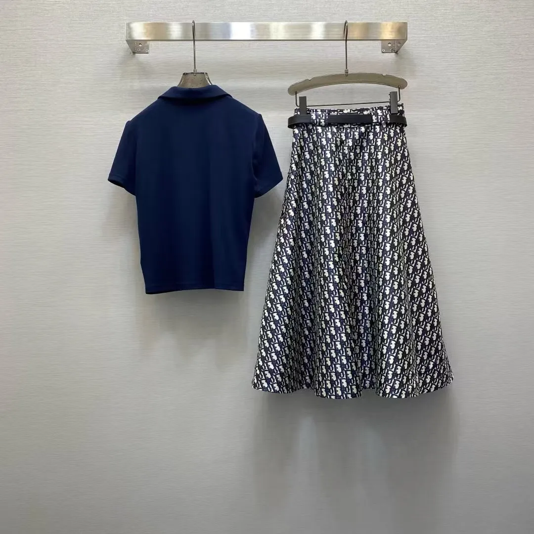 『S-L』ベルト付き 高級生地 上品 タータンカラー ニット シャツ ジャカード スカート セットアップ
