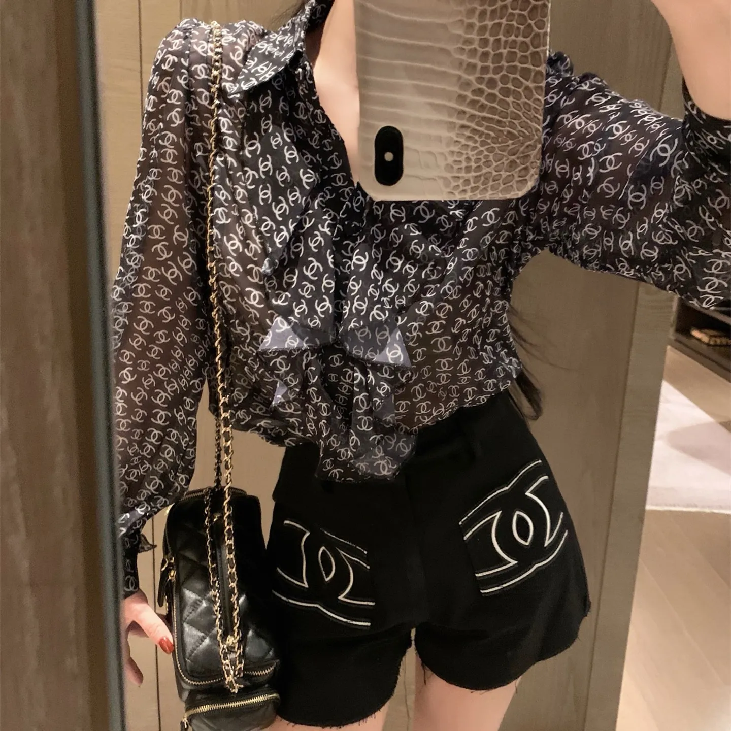 『S-L』ユニーク アンティーク レトロ ヴィンテージ 高級 カラーブロック 刺繍デザイン ポケット デニム ショートパンツ