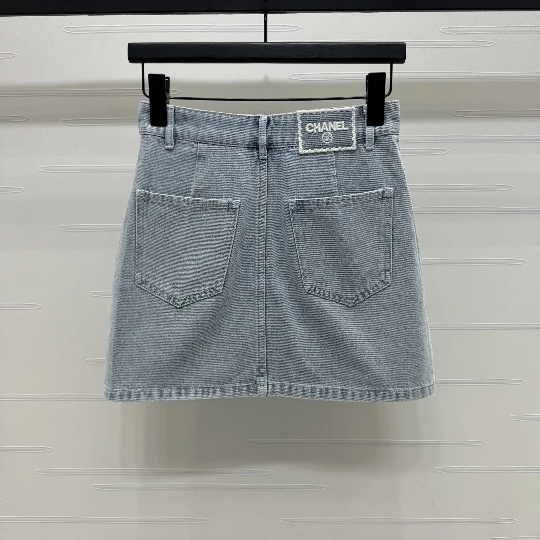 『S-L』春夏最新シリーズ 目立つおしゃれ ダブルCロゴ デニム ショート丈 タータンカラー トップス スカート ショーツ