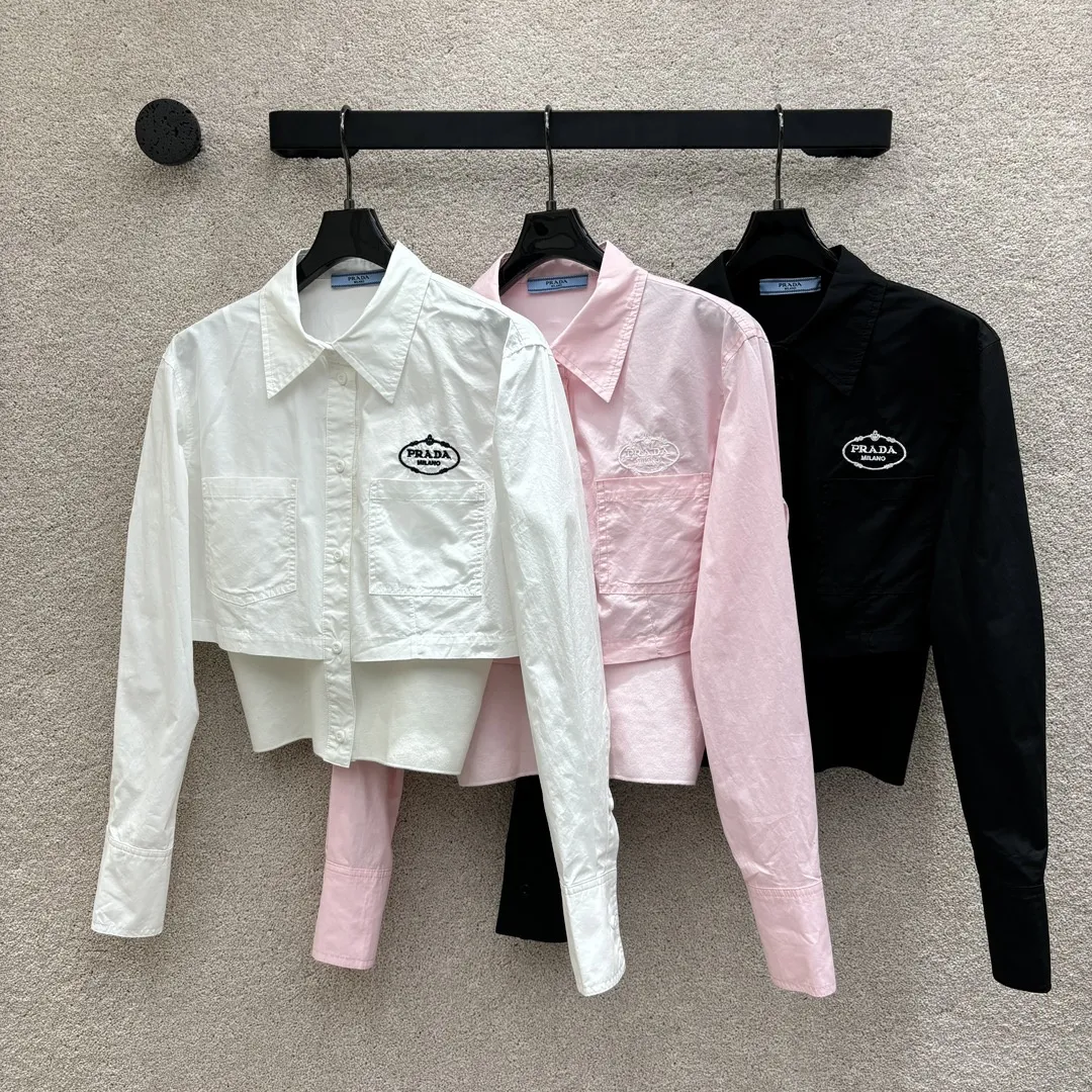 『S-L』ダブルポケットデコ 胸元ロゴ刺繍 パッチワーク タータンカラー 長袖 シャツ