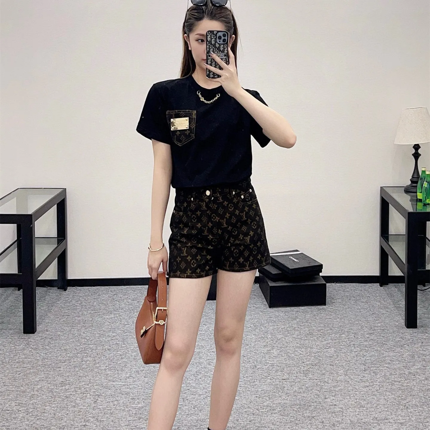 『S-XL』カジュアル ルーズ バランス 魅力 高級 格調 ジャカード デニム ショートパンツ
