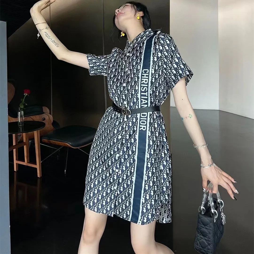 『S-L』上品 おしゃれ レディース 大人可愛い 通勤 着回し 高品質 ベルト 付き ジャカード シャツ ワンピース