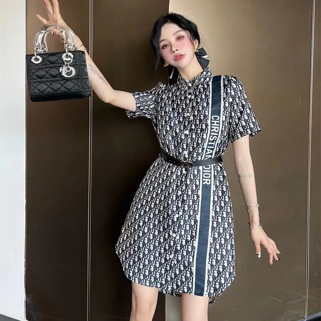 『S-L』上品 おしゃれ レディース 大人可愛い 通勤 着回し 高品質 ベルト 付き ジャカード シャツ ワンピース