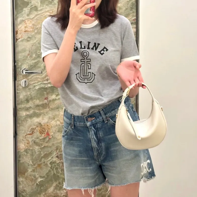 『S-L』カジュアル おしゃれ デイリー着 吸汗速乾 通気性良フレンチクルー風 夏用半袖トップス