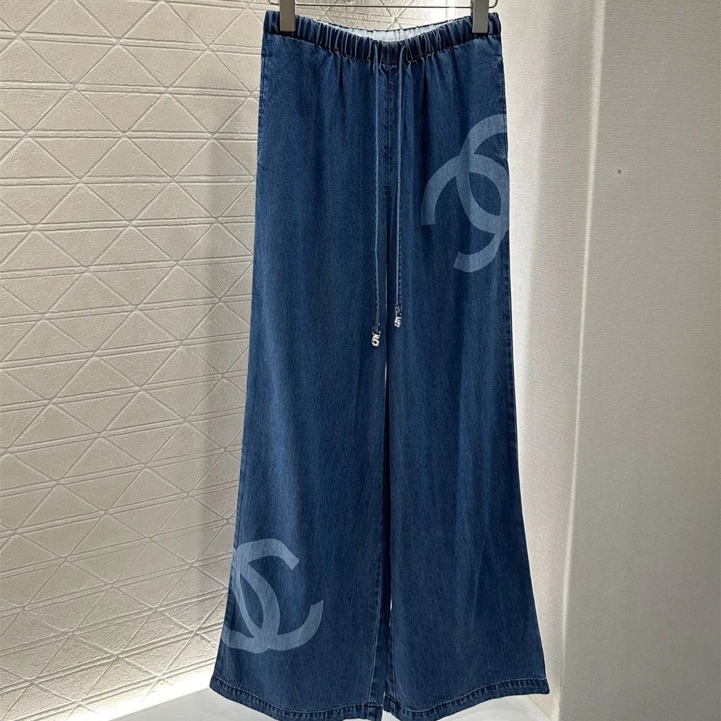 『S-L』おしゃれ ウォッシュ加工 柔らかい 肌ざわり良い ハイウエスト デニム ワイド ロング パンツ