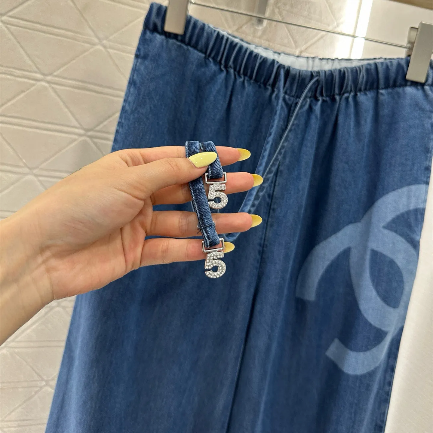 『S-L』おしゃれ ウォッシュ加工 柔らかい 肌ざわり良い ハイウエスト デニム ワイド ロング パンツ