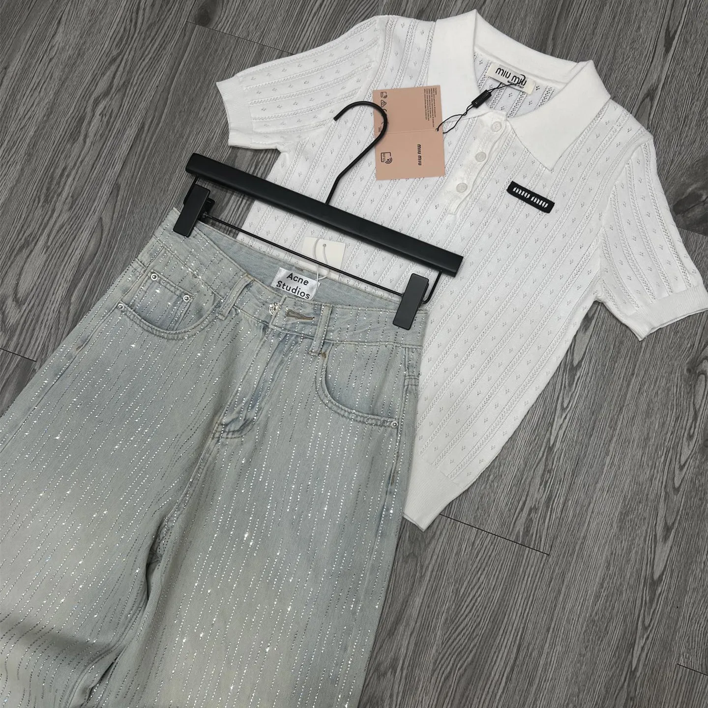 『S-L』クラシック 高級感 ミニ ポロ カラー デザイン 縦 ストライプ ジャカード 透かし 編み ポロ 半袖 ベスト