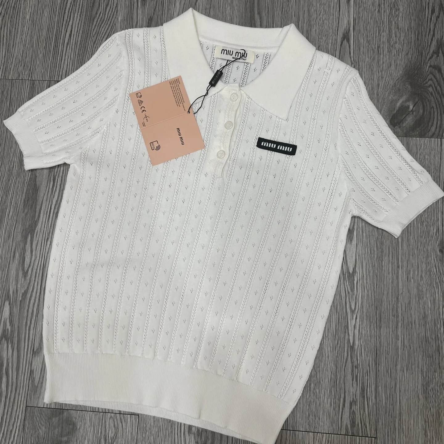 『S-L』クラシック 高級感 ミニ ポロ カラー デザイン 縦 ストライプ ジャカード 透かし 編み ポロ 半袖 ベスト