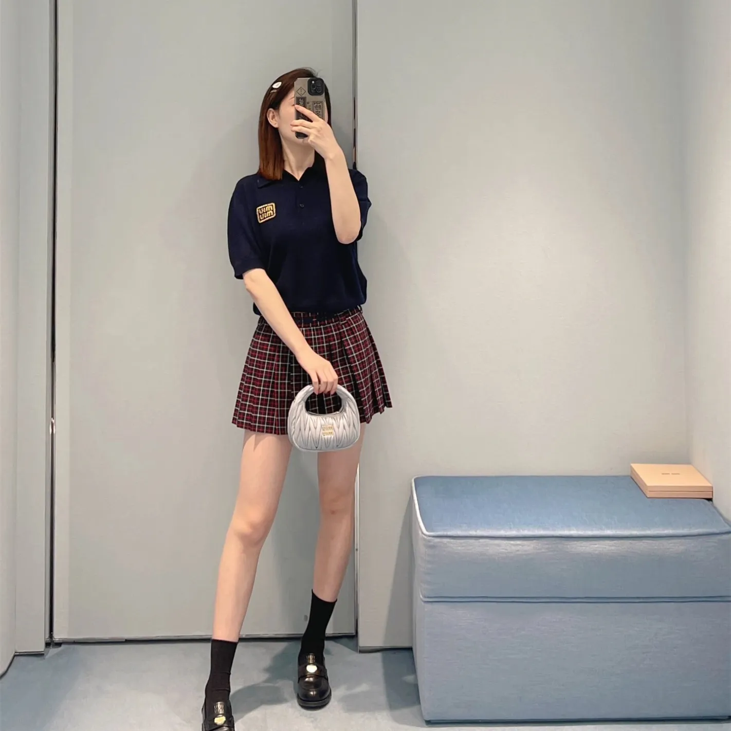 『S-L』早春 新作 ユニーク ルーズ ナチュラル レトロ プレイフル 金糸 エンブレム ロゴ ポロ ストライプ 半袖 ニット