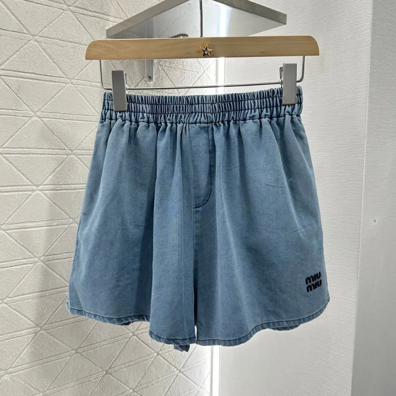 『S-L』人気上昇中 手触り良く デニム ショート丈 折り襟 セットアップ
