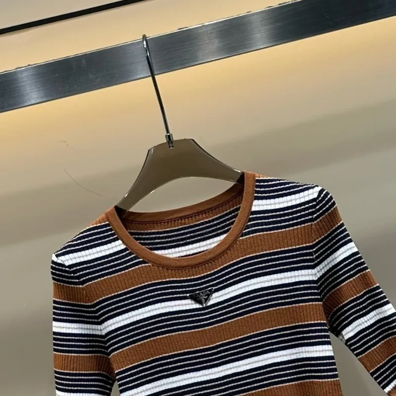 『フリーサイズ』今季も大流行 組み合わせやすい キレカジ ラウンドネック ボーダー柄 ニット Ｔシャツ