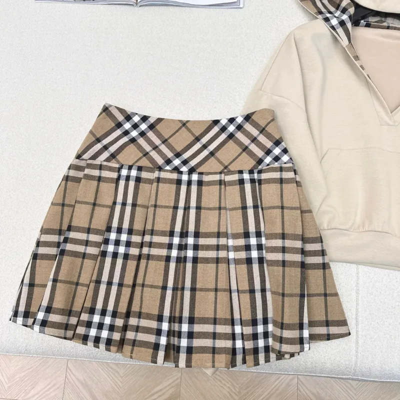 『S-L』超人気商品 質感のいい モード フード付き プリーツ チェック柄 セットアップ