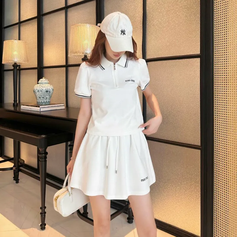 『S-L』憧れ 圧倒的セクシー カレッジスタイル 折り襟 プリーツ セットアップ