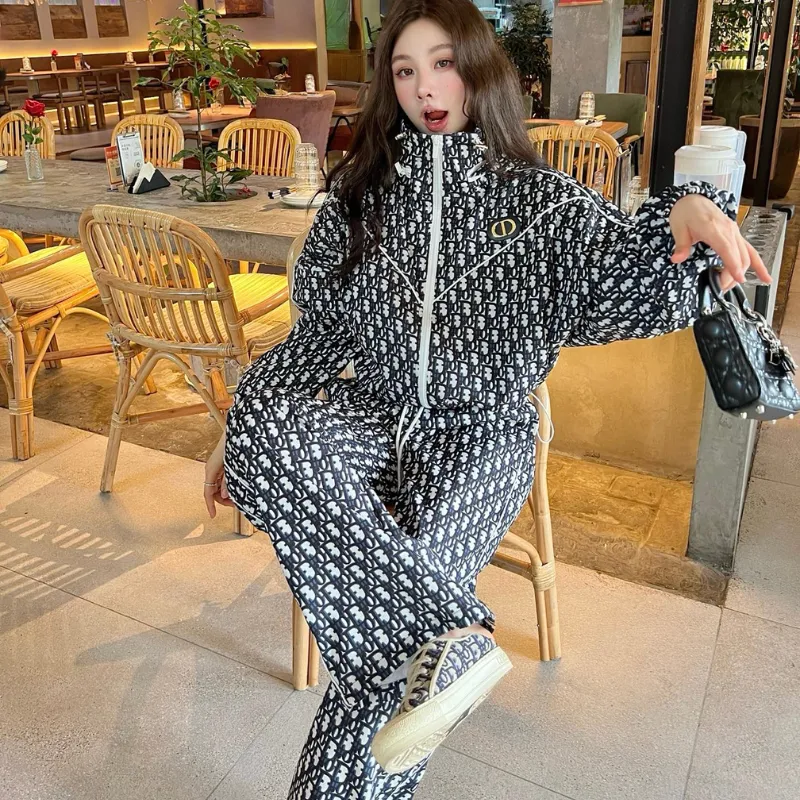 『S-L』今季も大流行 美人度アップ モード アルファベット ジッパー セットアップ