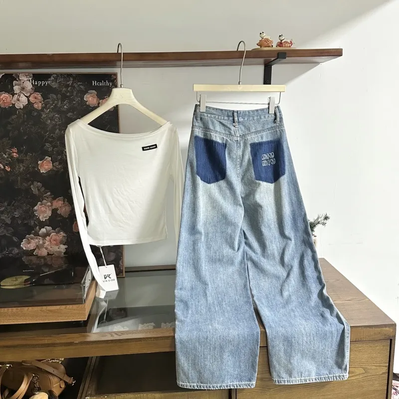 『S-L』今季も大流行 デザイン感 組み合わせやすい 気質満点 トレンド   長袖Tシャツ パンツ