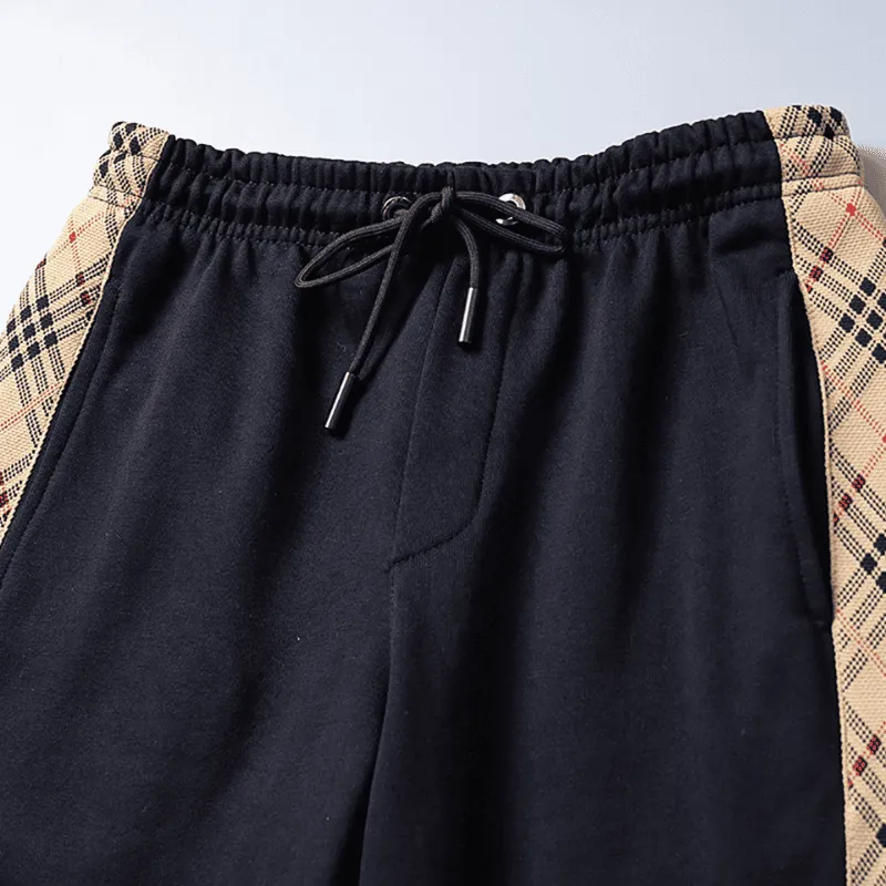 『M-3XL』今季も大流行 高級感 カジュアル チェック柄 切り替え スポーツ セットアップ