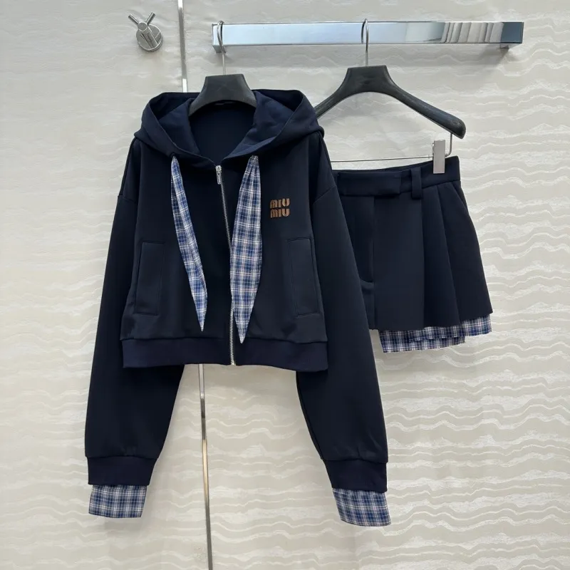 『S-L』おすすめ 好感度100％ ガーリッシュ フード付き 切り替え セットアップ