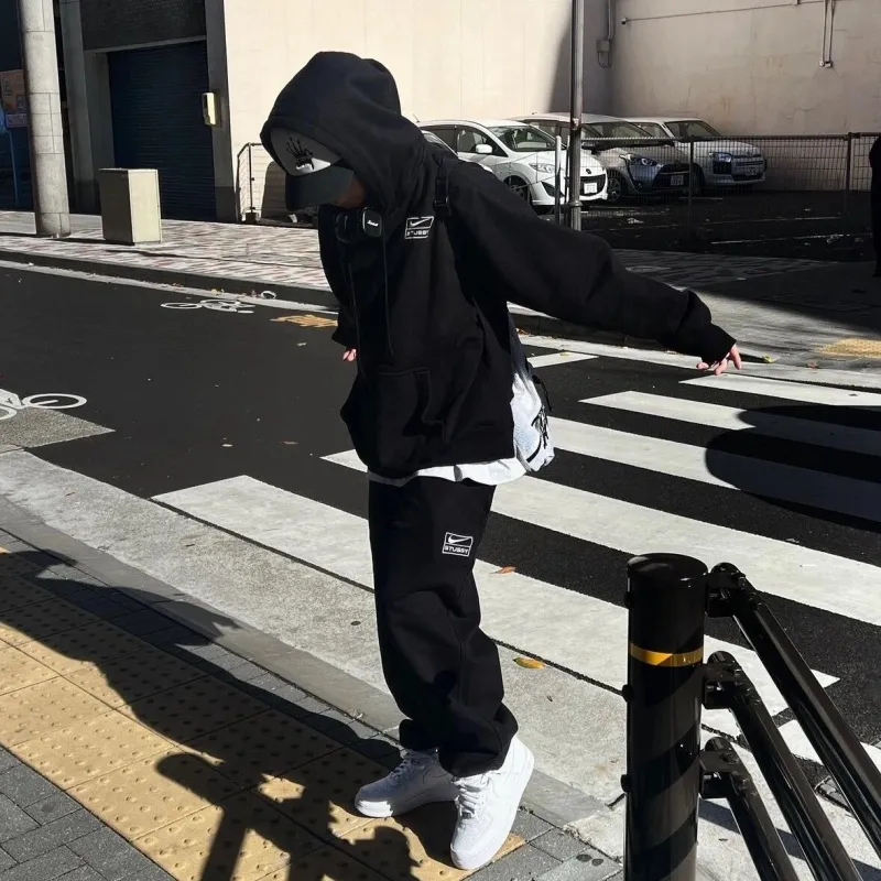 『M-5XL』今季も大流行 大活躍 シンプル プリント フード付き パーカー/パンツ