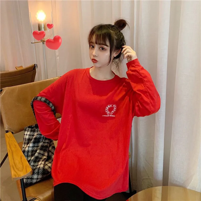 『S-2XL』期間限定 買わないと損 ファッション 定番 プリント 春秋 オーバーサイズ 長袖Ｔシャツ