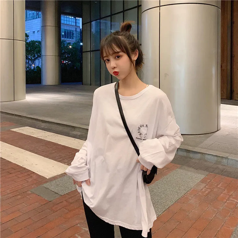 『S-2XL』期間限定 買わないと損 ファッション 定番 プリント 春秋 オーバーサイズ 長袖Ｔシャツ