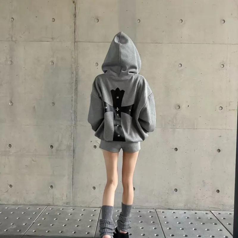 『S-L』人気爆発中 優しい雰囲気 トレンド ポケット付き フード付き セットアップ