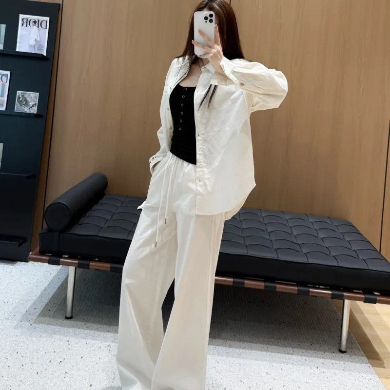 『S-L』激売れ中 憧れ 美人度アップ カジュアル 刺繍 折り襟 セットアップ