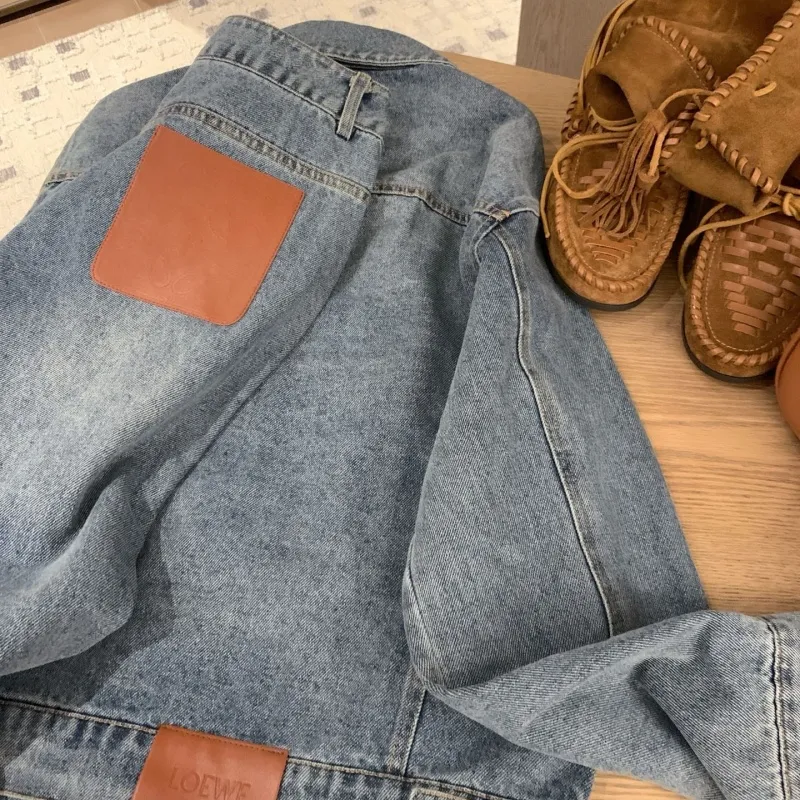 『S-L』今季も大流行 女子マスト 単品注文 レトロ 折り襟 デニム アウター/パンツ