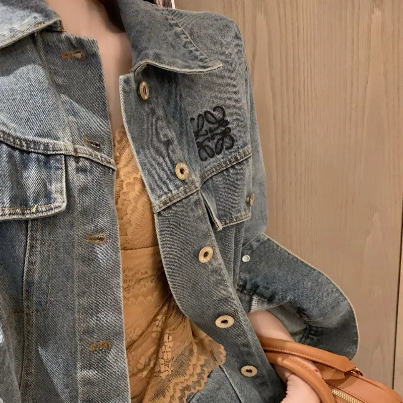 『S-L』今季も大流行 女子マスト 単品注文 レトロ 折り襟 デニム アウター/パンツ