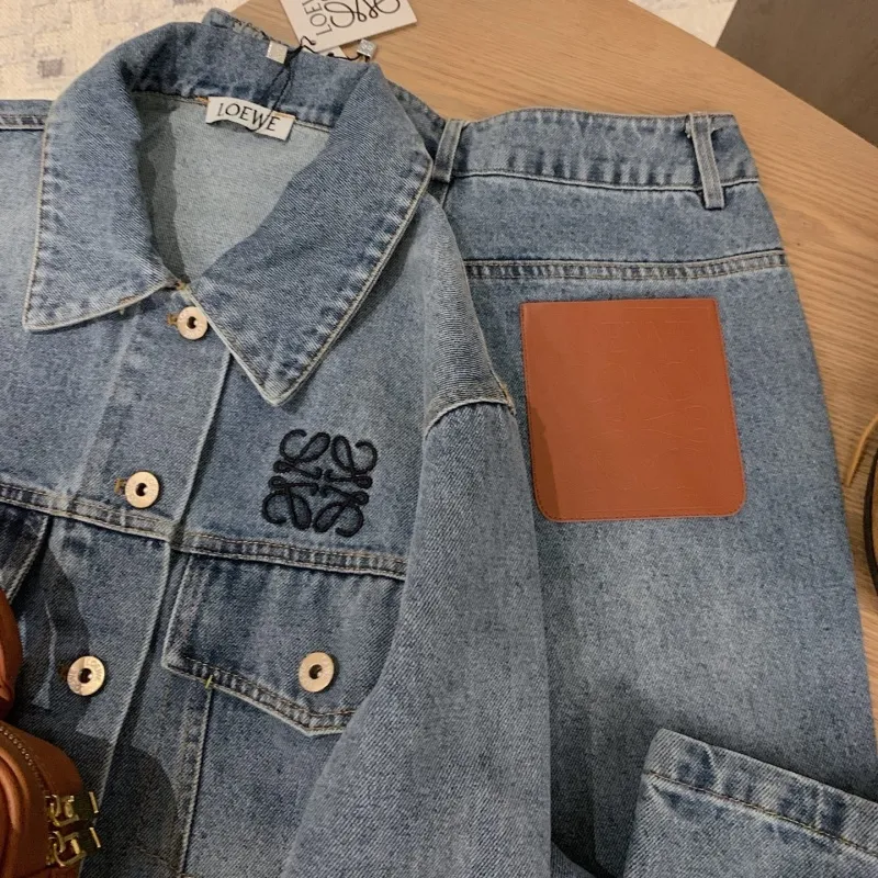 『S-L』今季も大流行 女子マスト 単品注文 レトロ 折り襟 デニム アウター/パンツ