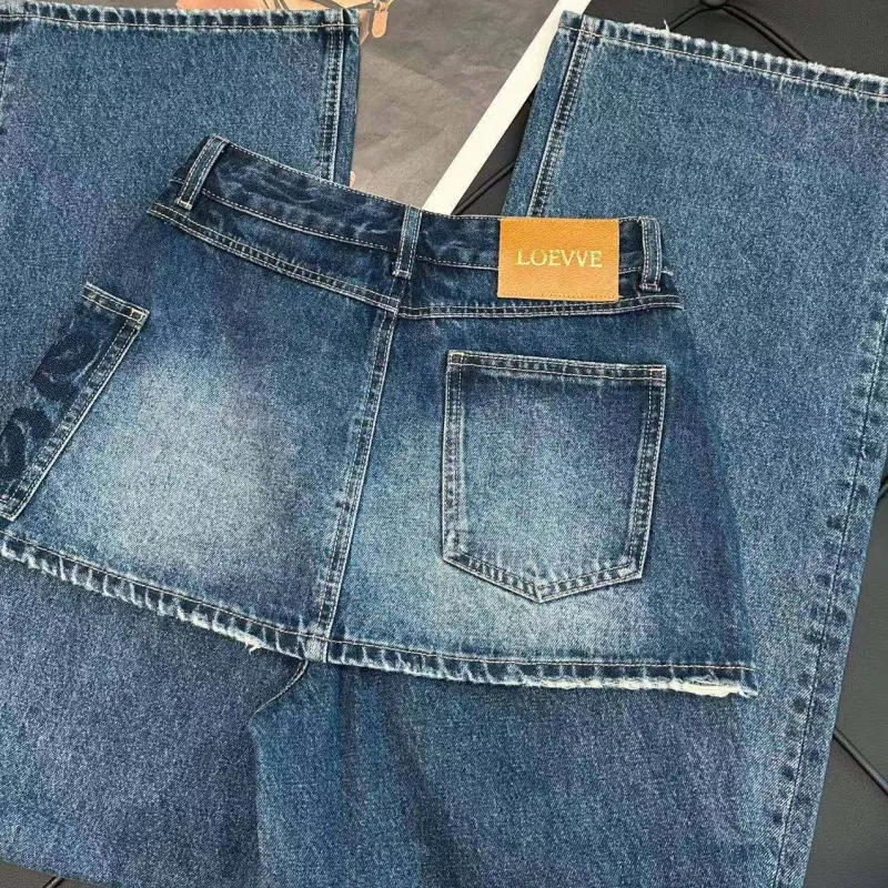 『S-XL』大活躍 大注目 組み合わせやすい トレンド レイヤード デニム パンツ