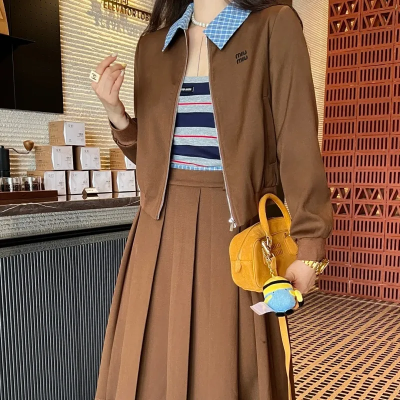 『S-L』好感度100％ 質感のいい カジュアル ジッパー 折り襟 セットアップ