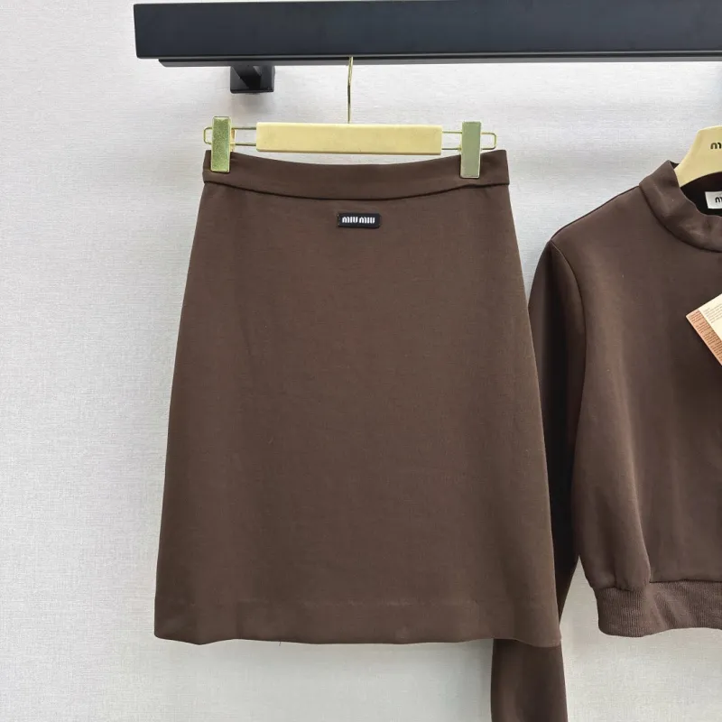 『S-L』超人気商品 質感のいい ジッパー スタンドネック Aライン セットアップ