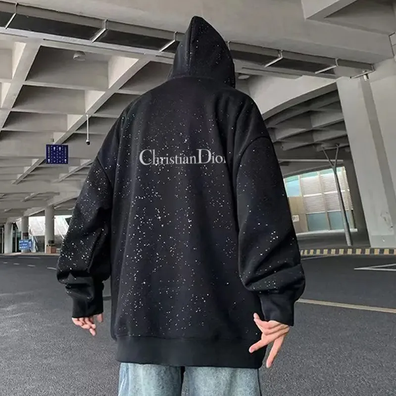『S-3XL』絶対流行 大好評 魅力的 モード ラメ入り フード付き プリント パーカー