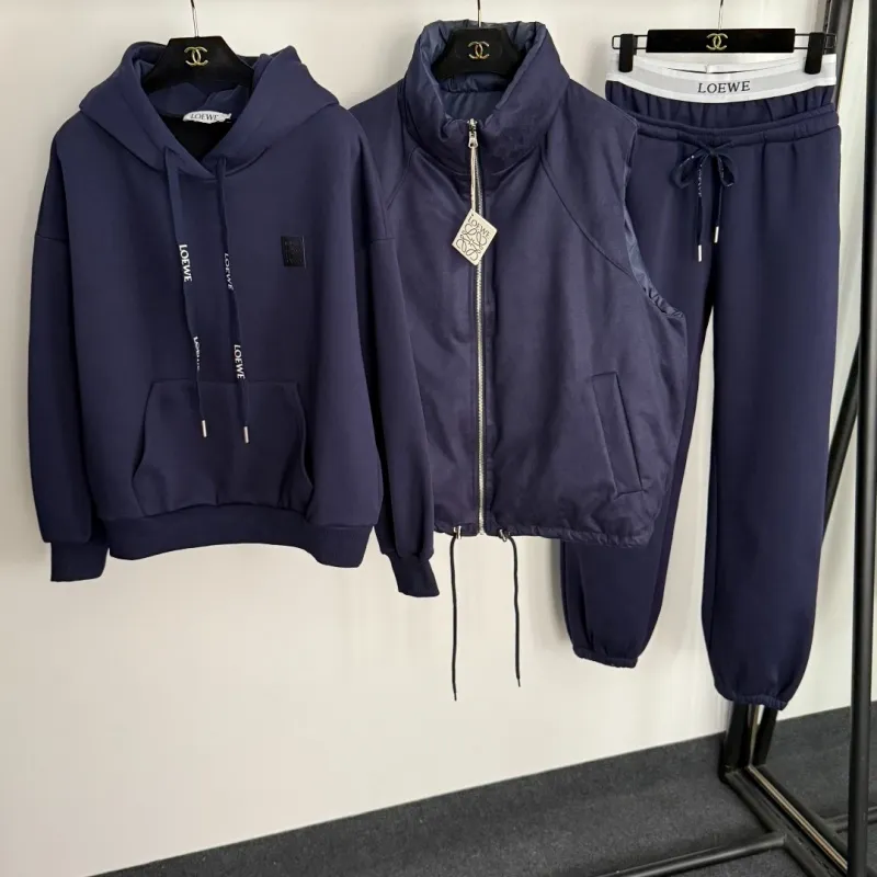『S-L』超人気商品 着心地良いファッション暖かい カジュアル シンプル パーカー ベスト パンツ 3点セット