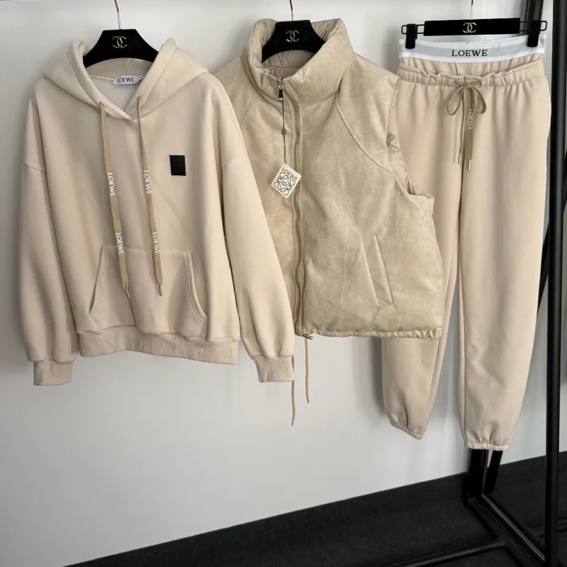 『S-L』超人気商品 着心地良いファッション暖かい カジュアル シンプル パーカー ベスト パンツ 3点セット