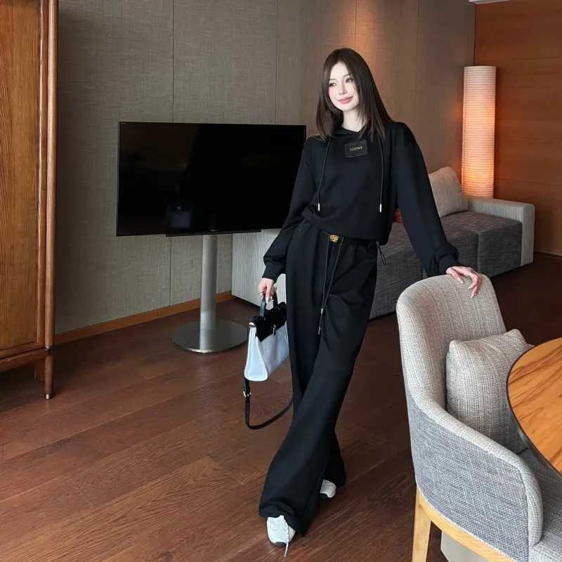 『S-L』今季も大流行 女子マスト カジュアル フード付き ベルト付き セットアップ