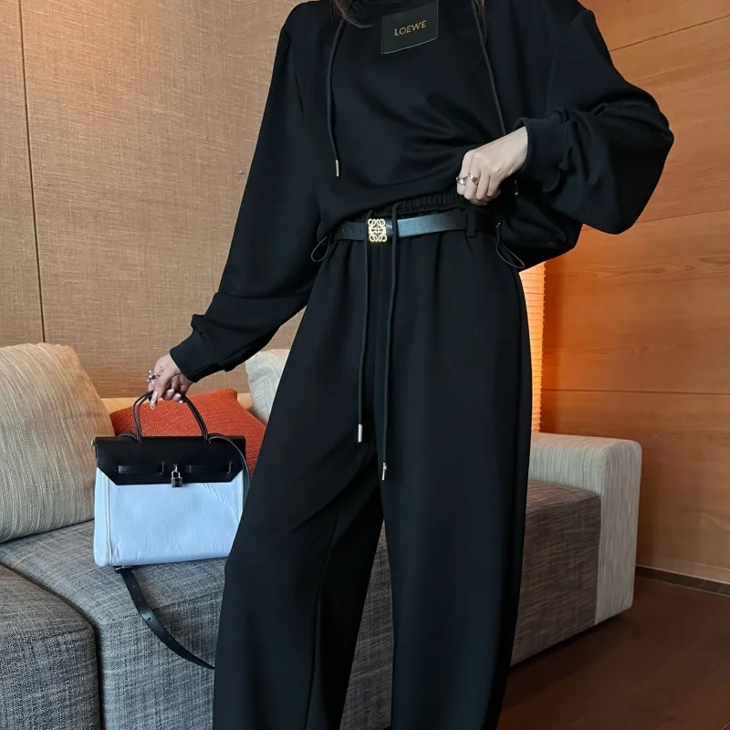 『S-L』今季も大流行 女子マスト カジュアル フード付き ベルト付き セットアップ
