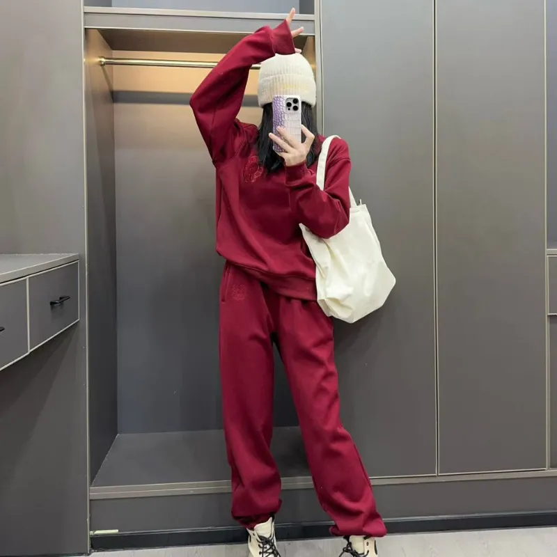 『S-L』セットアップ 気質満点 超人気商品 おしゃれ トレンド 無地 ゆったり 通気性 トップス＋パンツ