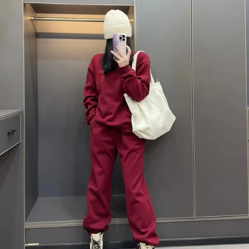 『S-L』セットアップ 気質満点 超人気商品 おしゃれ トレンド 無地 ゆったり 通気性 トップス＋パンツ